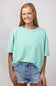 Blu Pepper Crewneck Ribbed Knit Shirt for Women in Mint