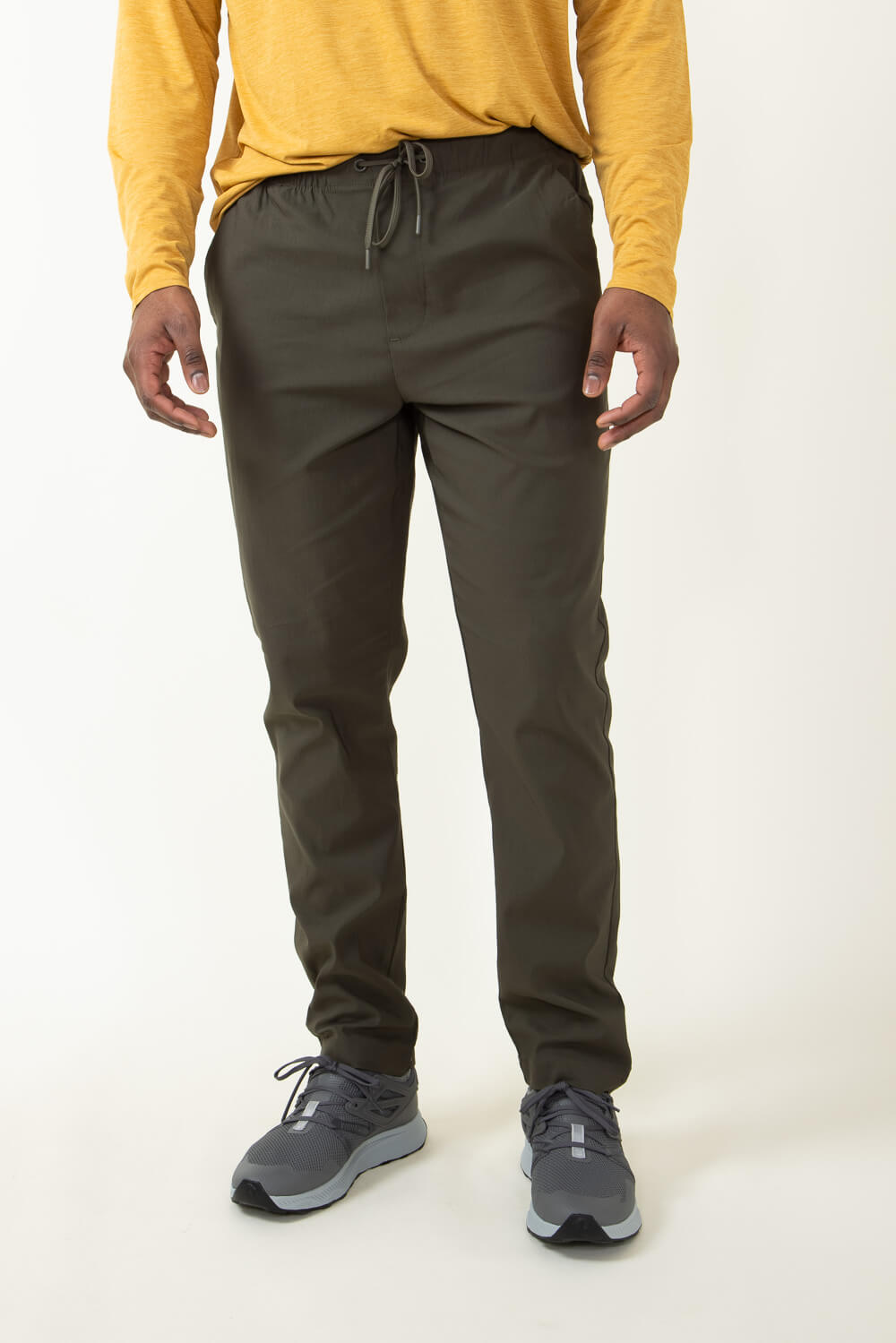 Copper & Oak Elastic File Tech Jogger Pants for Men in Green