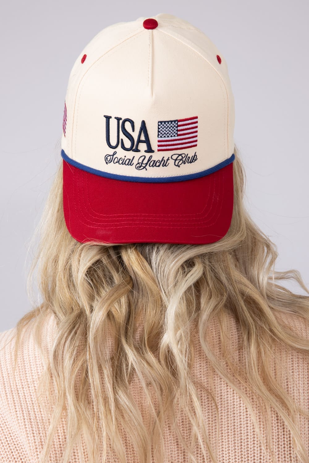 Womens Simply Southern USA Social Club Hat for Women in Cream