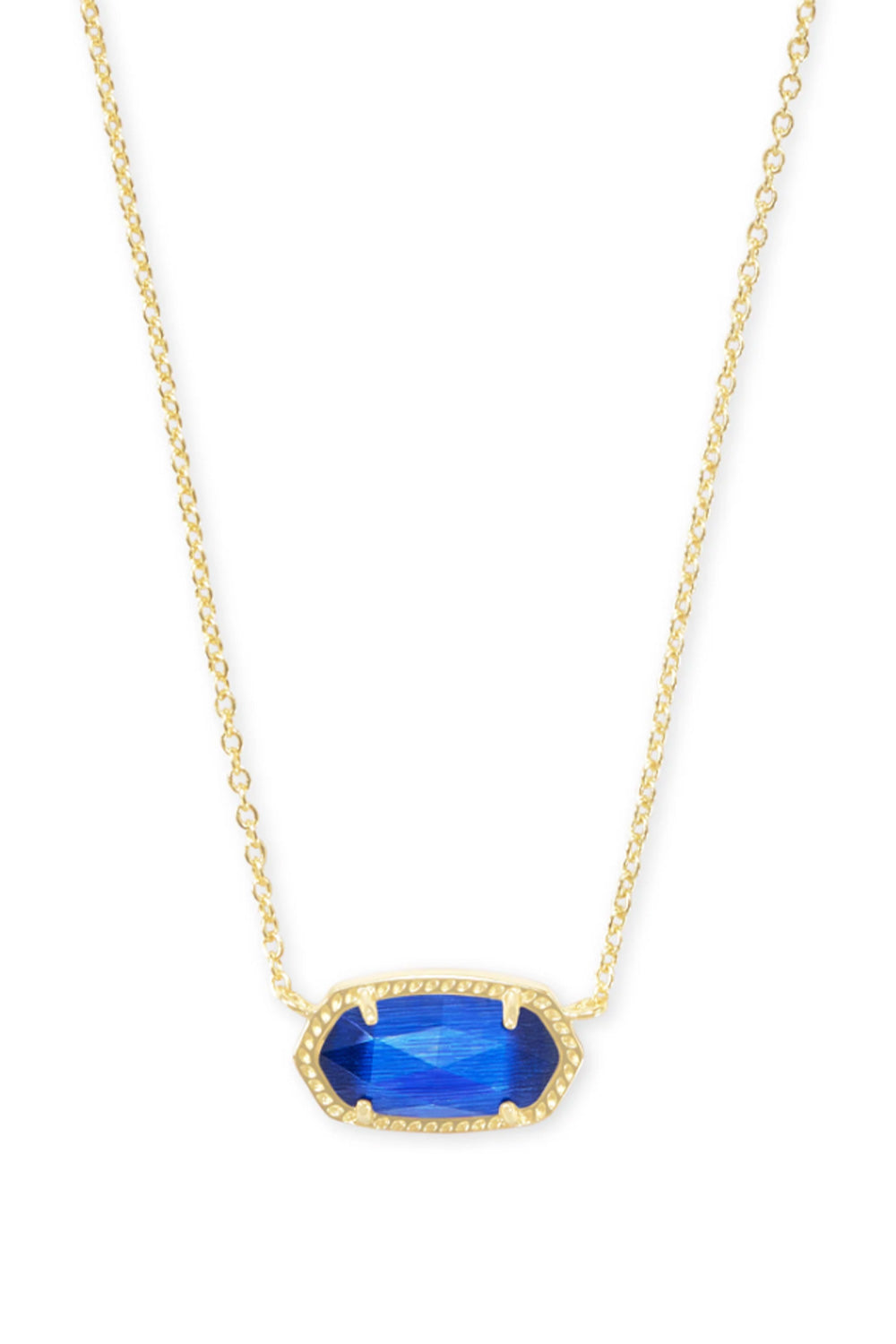 Kendra Scott Elisa Gold Pendant Necklace in Cobalt Cat’s Eye