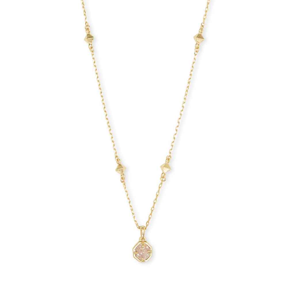 Kendra Scott Nola Gold Pendant Necklace in Iridescent Drusy
