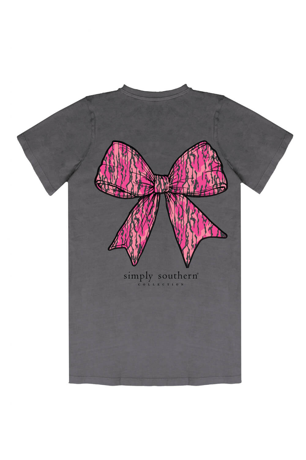 Womens Simply Southern Plus Size Camo Bow Better T-Shirt for Women in Washed Coal