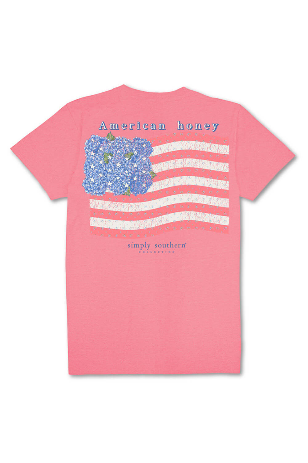 Simply Southern Plus Size American Honey T-Shirt for Women in Pink