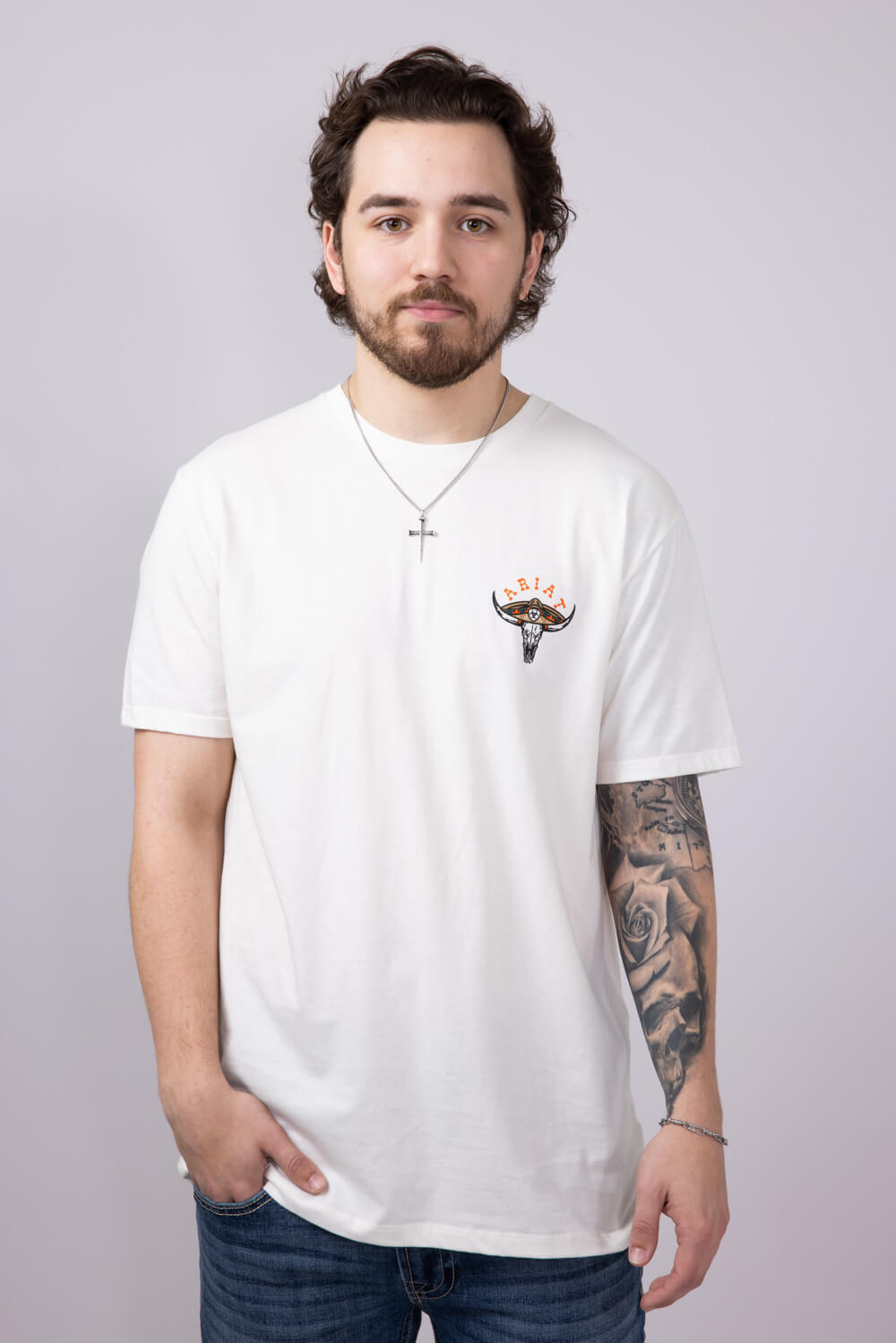 Ariat Mexicali Steerhead T-Shirt for Men in White