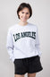 1897 Active Los Angeles Chenille Patched Fleece Crewneck for Women in Ice Grey