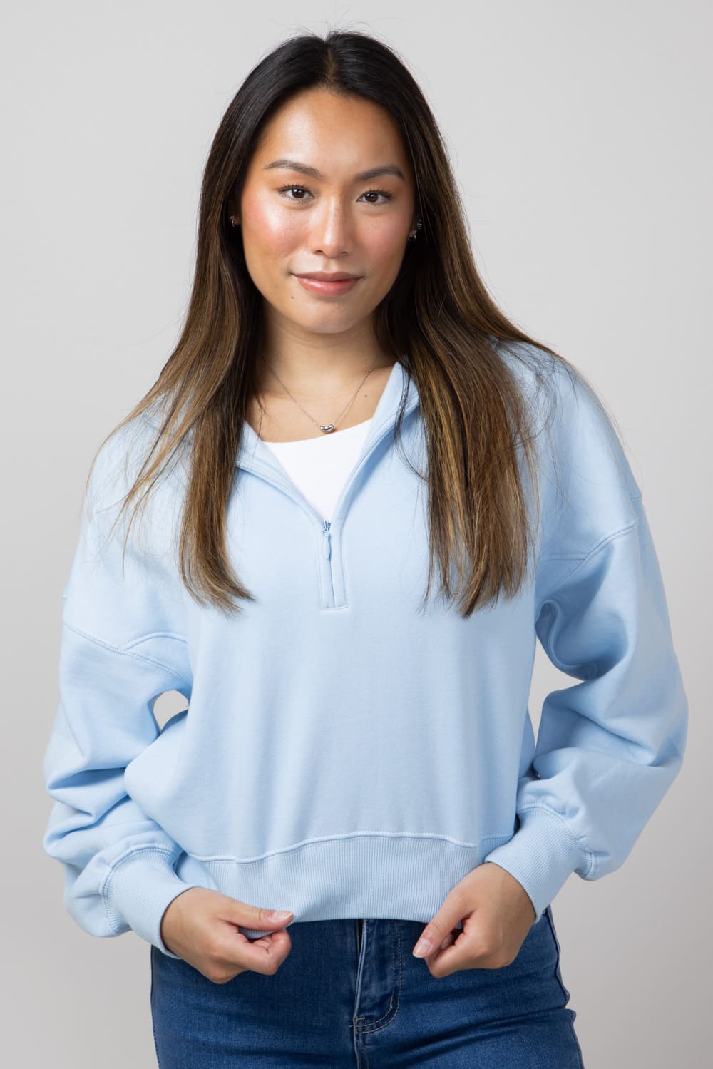 1897 Active ¼ Zip Mock Neck Pullover for Women in Blue