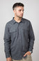 1897 Legends Herringbone Flannel Shirt for Men in Charcoal