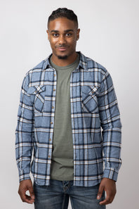 1897 Plaid Flannel Shirt for Men in Navy 