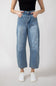 High Rise Barrel Wash Jeans for Women
