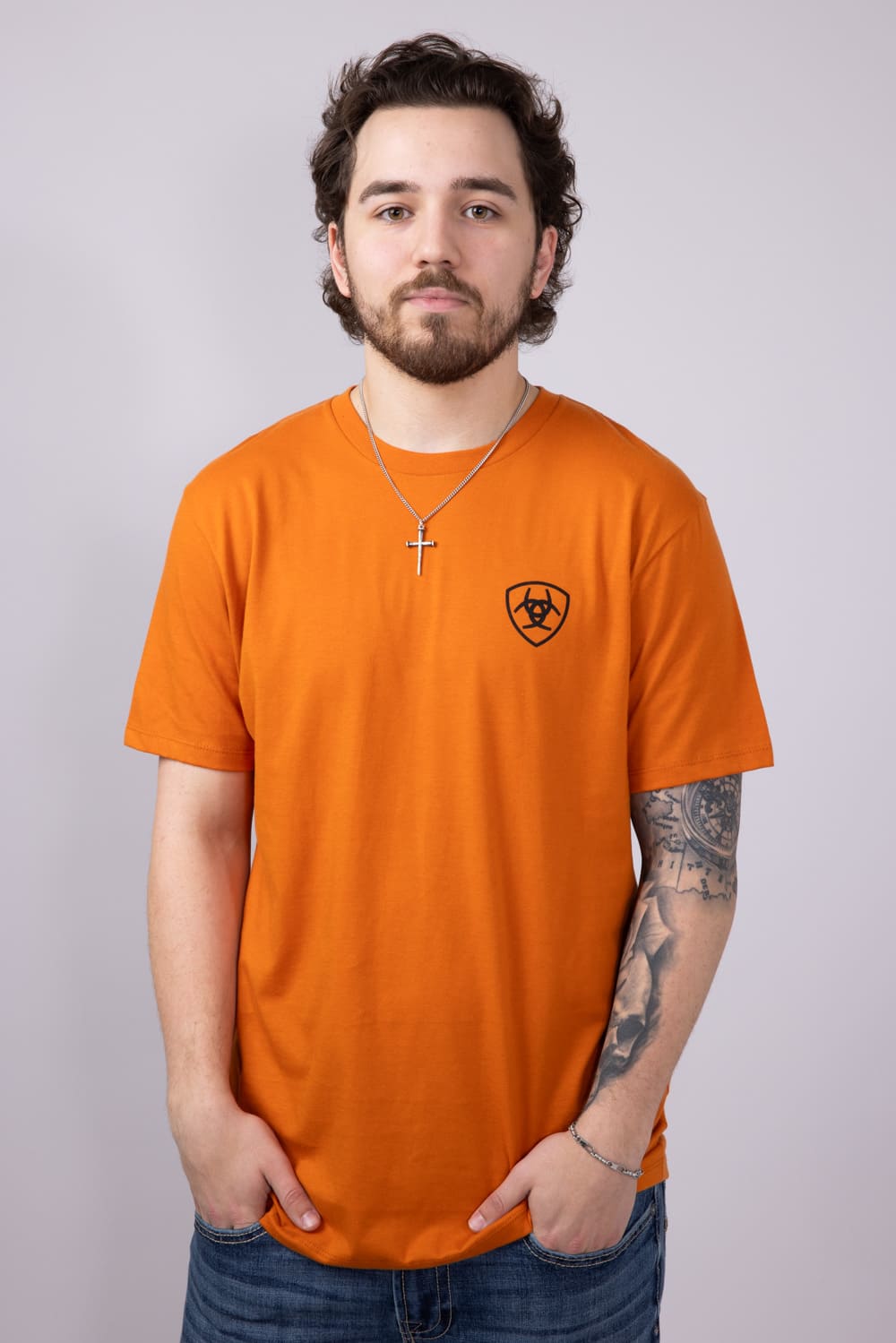 Ariat Barb Shield T-Shirt for Men in Rust