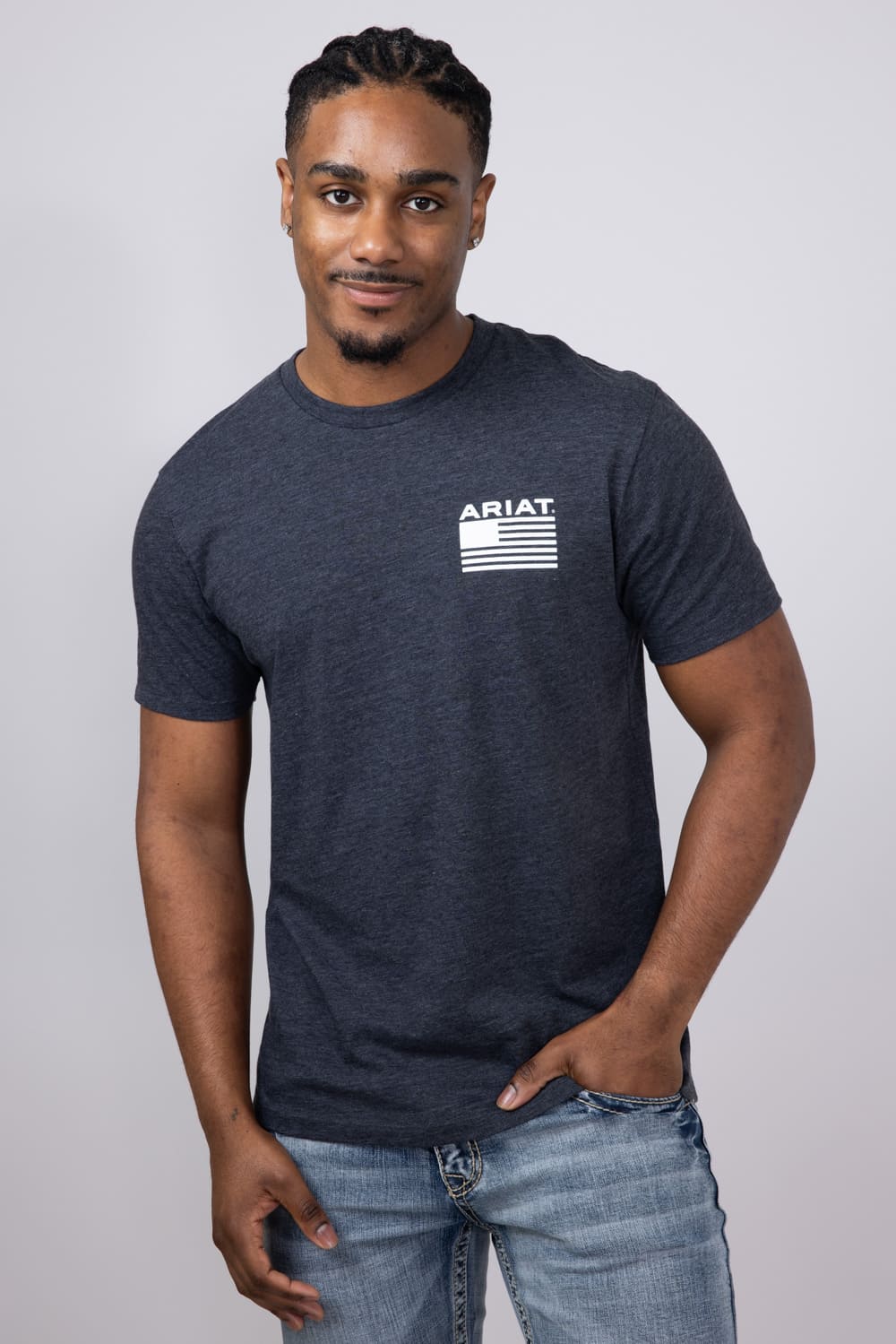 Ariat RWB T-Shirt for Men in Charcoal Heather