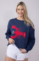 Bailey Rose Lobster Knit Sweater for Women in Navy