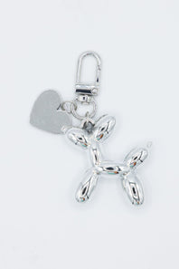 Balloon Dog Purse Charm in Silver