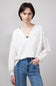 Blu Pepper Notched V-neck Knit Top for Women in Oatmeal