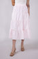 Bow Tiered Stripe Maxi Skirt for Women in Pink