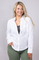 C&C California Alaina Gauze Relaxed Button Front Shirt for Women in White