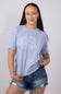 C&C California Melissa Sunwashed USA Girlfriend T-Shirt for Women in Blue