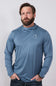 Carhartt Force Sun Lightweight Logo Long Sleeve Hooded Graphic T-Shirt for Men in Blue