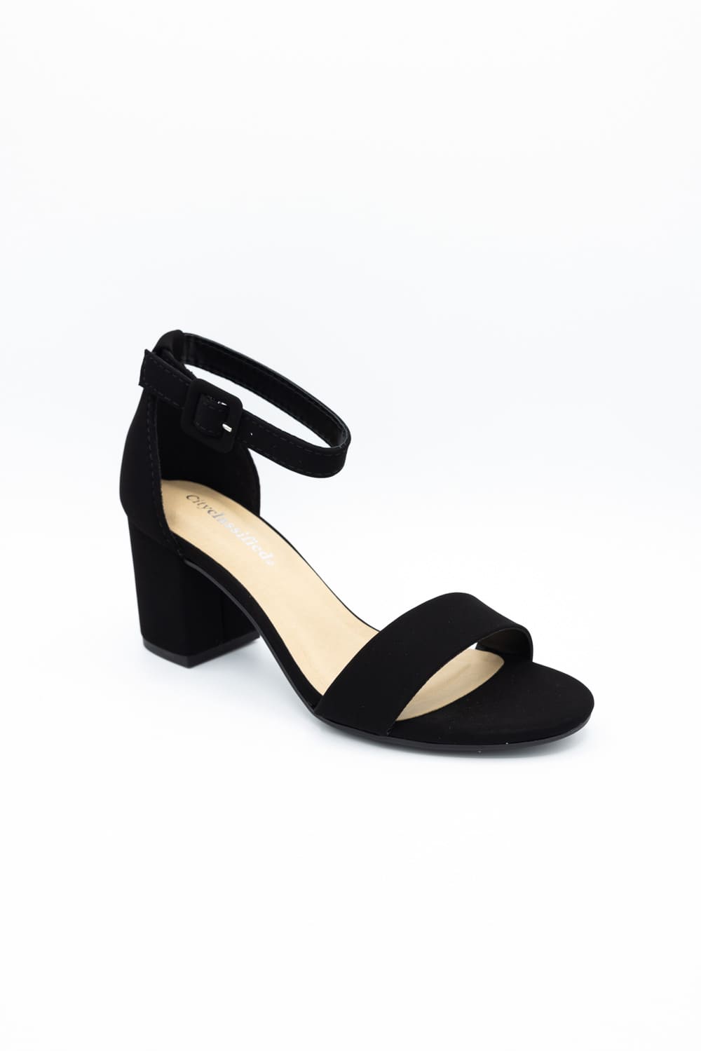City Classified Cake Block Heels for Women in Black