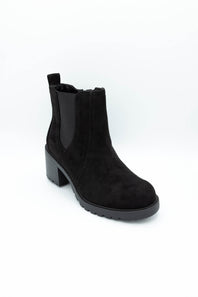 Soda Spirea Lug Booties for Women in Black