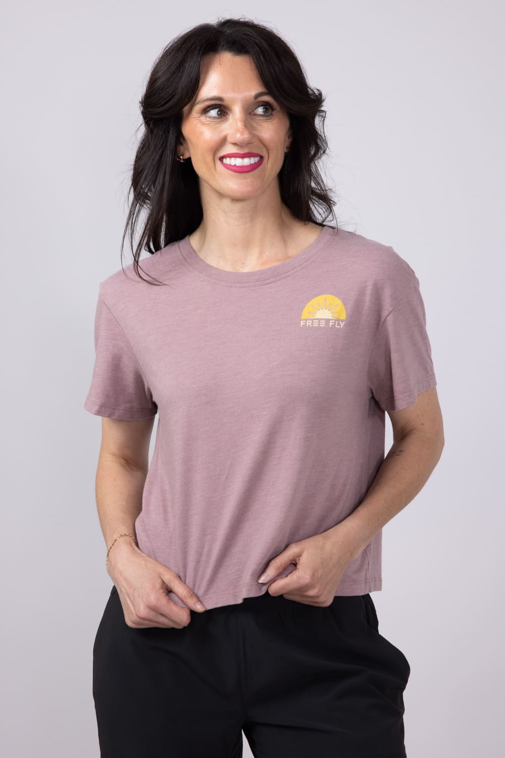 Free Fly Daybreak T-Shirt for Women in Fig Purple