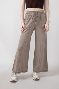 Wide Leg Soft Lounge Pants for Women in Mocha