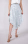 Floral Crepe Midi Skirt for Women in Dusty Blue