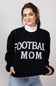 Football Mom Sweater for Women in Black Cream