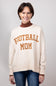 Football Mom Sweater for Women in Cream/Light Brown