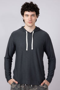 Free Fly Bamboo Slub Hoodie II for Men in Black Sand
