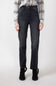 Hidden Destroyed Hem Straight Jeans for Women in Black