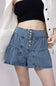 High Waist Flare Denim Shorts for Women