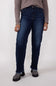 Judy Blue Midrise Dark Was Straight Frayed Hem Jeans for Women 