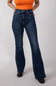 Judy Blue High Rise Contrast Dark Wash Flare Jeans for Women