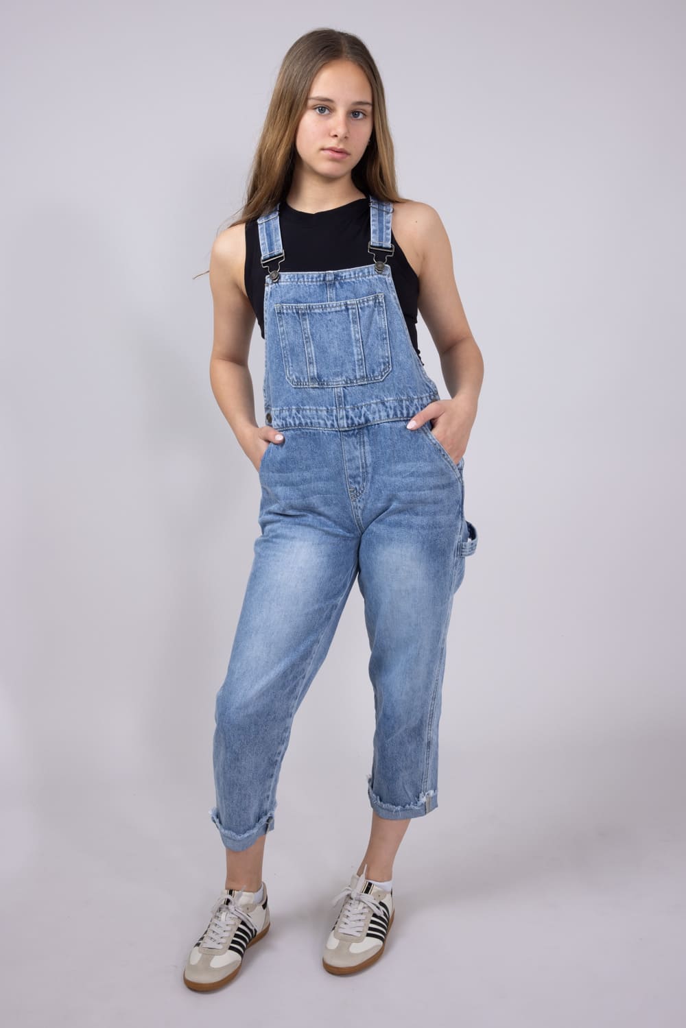 KanCan Youth Cordelia Relaxed Denim Overalls for Girls