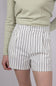 Stripe Lined Bermuda Shorts for Women in Natural
