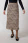 Leopard Print Midi Skirt for Women in Brown