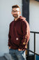 Carhartt Logo Sleeve Hoodie for Men in Port Maroon