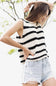La Miel Crochet Sweater Top for Women in Cream/Black