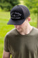 Troll Co. DCHM Embroidered Curved Brim Trucker Hat for Men in Black