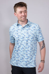 Local Boy Dirty Murtle Camo Polo Shirt for Men in Blue