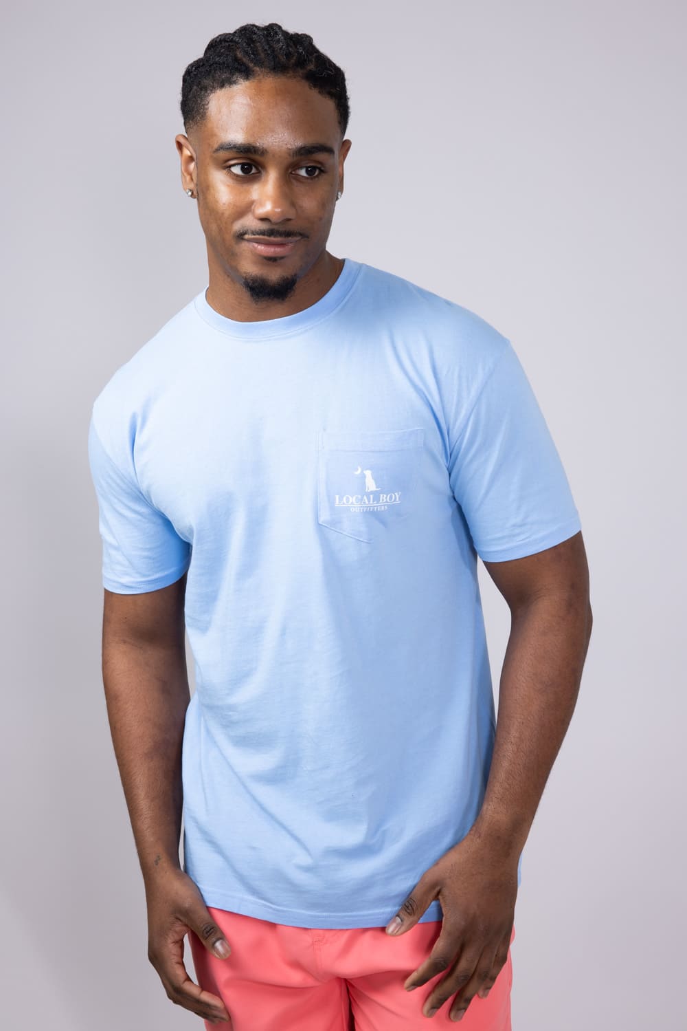 Local Boy Peppermint T-Shirt for Men in Washed Denim