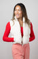 Love Tree Crinkle Puffer Vest for Women in Cream