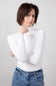 Love Tree Turtleneck Long Sleeve Bodysuit for Women in White