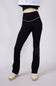 Love Tree Piping Detail Flare Leggings for Women in Black