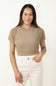 Crochet Crop Top for Women in Taupe