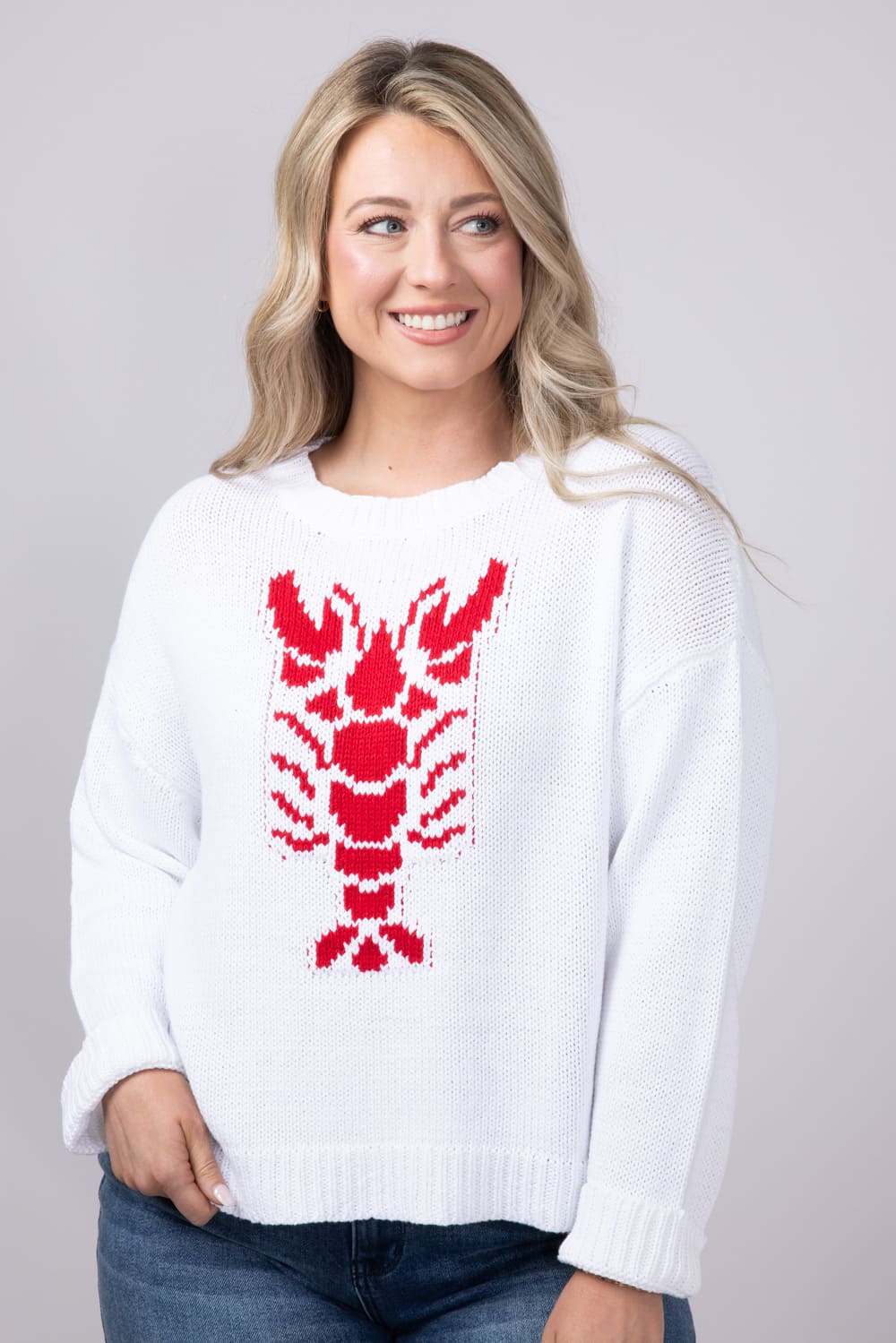 Miracle Lobster Sweater for Women in White