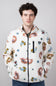 Paisley Sherpa Full Zip Fleece Jacket for Men in Natural