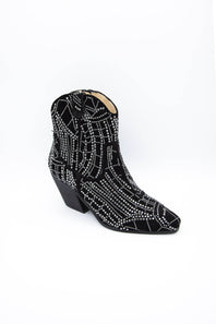 Matisse Heidi Rhinestone Cowboy Booties for Women in Black