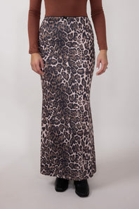 Leopard Print Maxi Skirt for Women in Animal Print